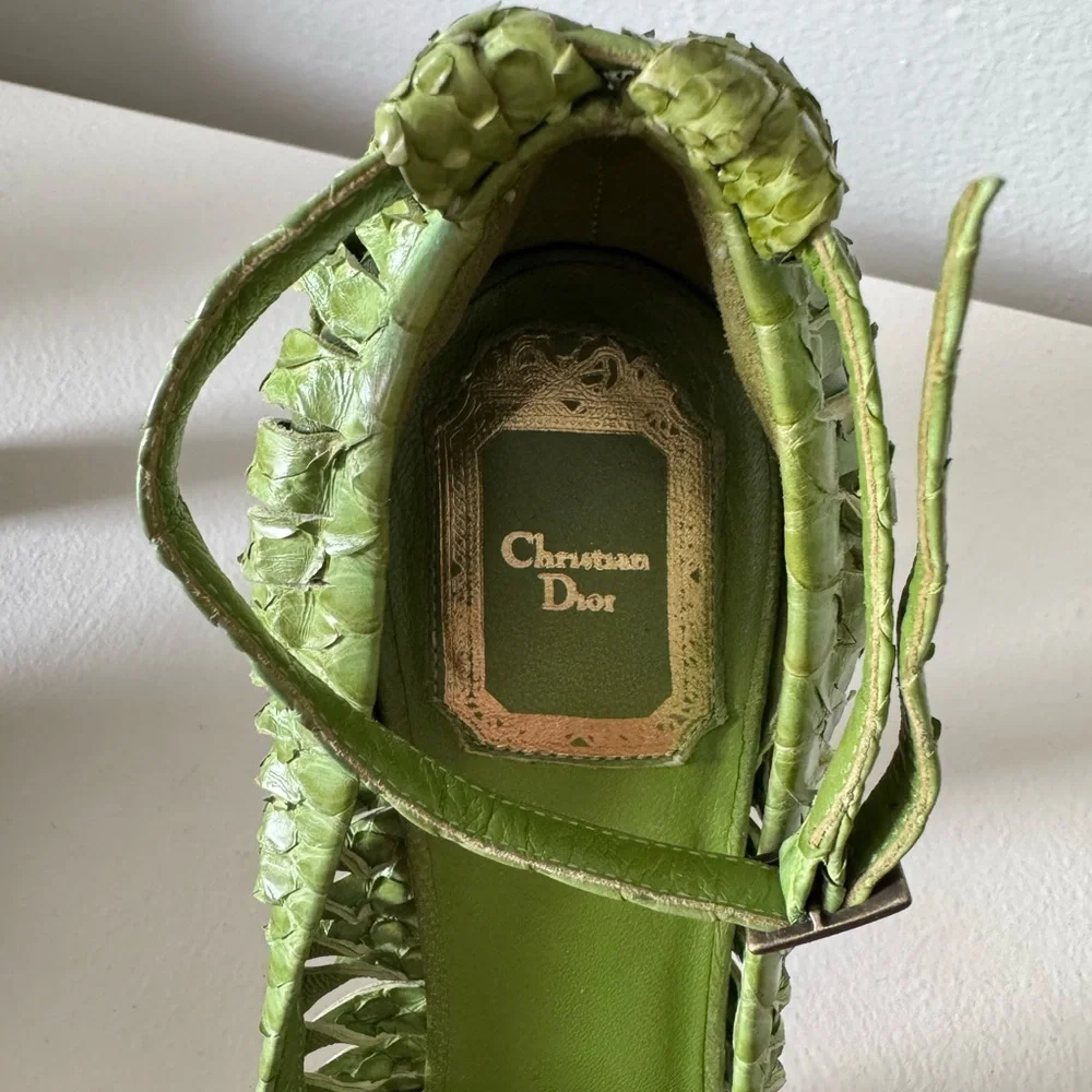 Christian Dior Python Green Pumps - Picture 3 of 9